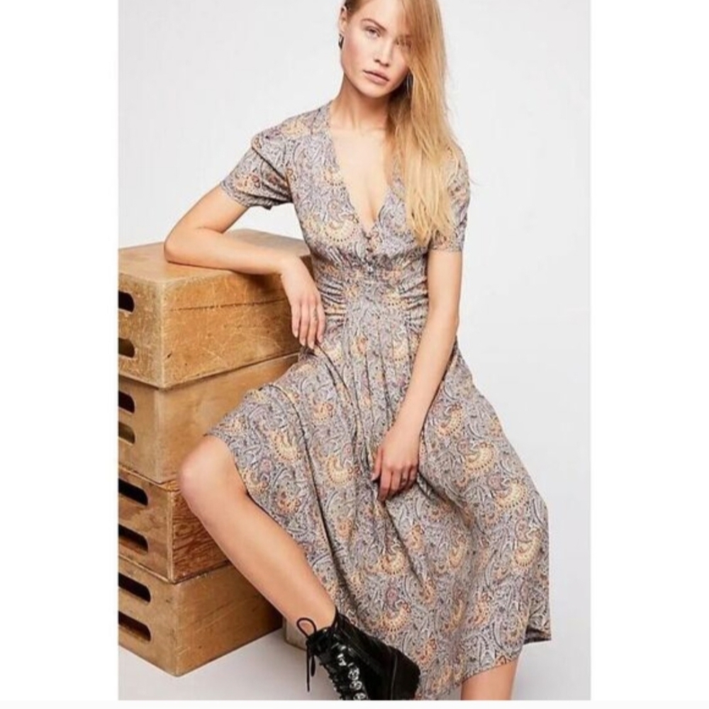 Free People Olivia Paisley Midi Dress